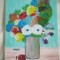 TABLOU PE PANZA CU SASIU NOU 30 X 40 CM VAS CU FLORI PRET DOAR 10 LEI