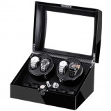 Cumpara ieftin Cutie intors ceasuri automatice iUni, Watch Winder 4 + 6 spatii depozitare Carbon