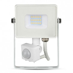 Proiector LED V-tac cu senzor miscare, 10W, 4000K, IP65, alb