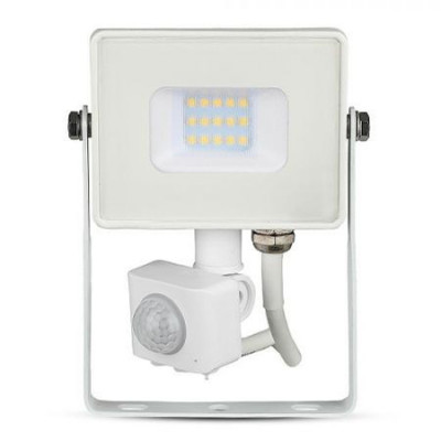 Proiector LED V-tac cu senzor miscare, 10W, 4000K, IP65, alb foto