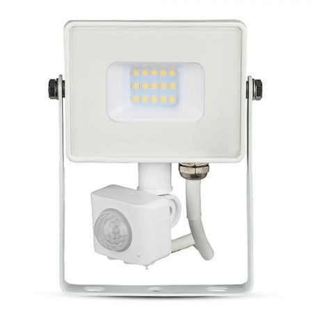 Reflector Led Smd 10w 4000k Ip65 Cu Senzor Miscare - Alb