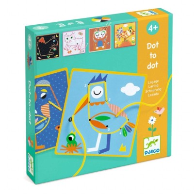 Joc educativ de cusut cu siret Punct cu punct, Djeco foto