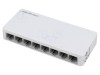 Switch Fast Ethernet albă 150m QOLTEC - Kit cu cablu DC și alimentator