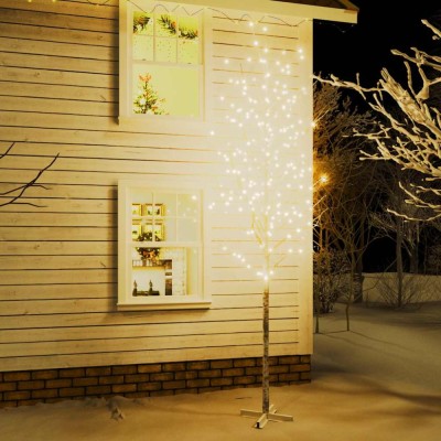 vidaXL Mesteacăn cu LED, alb, 672 LED-uri alb calde, 400 cm 345147 foto
