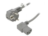 Cablu electric 2m cu ştecăr unghiular și conector IEC C13., Goobay