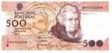 Bancnota Portugalia 500 Escudos 1989, P-180, Seria 012104