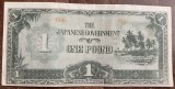 B11 4 - Bancnota foarte veche - Japonia - 1 pound - 1942 - ocupatia japoneza in Oceania - WWII