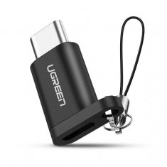 Adaptor Ugreen, Lanyard Micro USB to USB Type-C, Negru foto