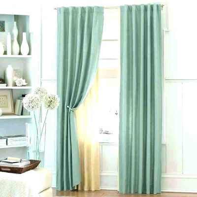 Set draperii din catifea cu rejansa transparenta cu ate pentru galerie, Madison, 200x220 cm, densitate 700 g/ml, Sage Green, 2 buc foto