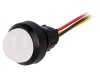 Lampă de Control LED Galben/Roșu 230V AC POLAM-ELTA LRY-D20-230ACWK IP40 &Oslash;13mm 20mm