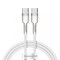 CABLU alimentare si date Baseus Cafule Metal, Fast Charging Data Cable pt. smartphone, USB Type-C la USB Type-C 100W, braided, 1m, alb &quot;CATJK-C02&quot; (ti