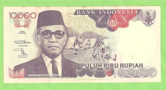 INDONEZIA 10.000 RUPIAH / 1992.aUNC.