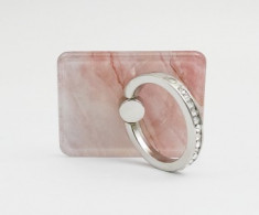 Suport telefon Diamonds tip inel metalic model Pink Marble foto