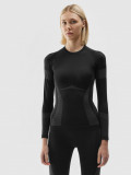 Lenjerie termoactivă fără cusături (tricou) pentru femei - neagră, 4F Sportswear