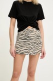 Answear Lab pantaloni scurti jeans femei, culoarea maro, modelator, high waist