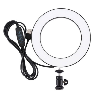 Lampa circulara pe usb Puluz 12cm foto