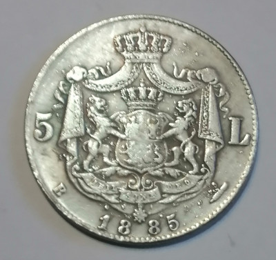 Replica 1/1 după moneda de argint de 5 lei 1885 foto