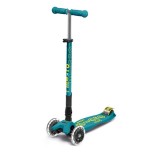 Trotineta Micro MAXI Deluxe Foldable LED Petrol green