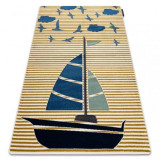 Covor PETIT SAIL barcă, barcă cu p&acirc;nze aur, 80x150 cm, Dreptunghi, Polipropilena