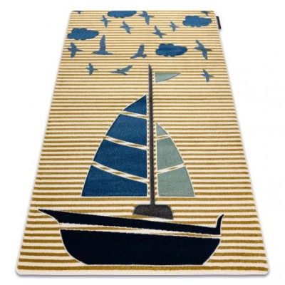 Covor PETIT SAIL barcă, barcă cu p&amp;acirc;nze aur, 200x290 cm foto