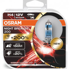 Set 2 Buc Bec Osram H4 12V 60/55W Night Breaker 200 P43t +200% 64193NB200-HCB