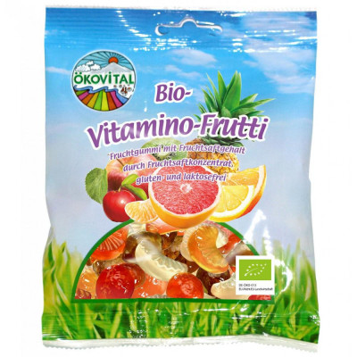 Jeleuri cu Fructe si Vitamine Fara Gluten si Lactoza Bio 80 grame Okovital foto