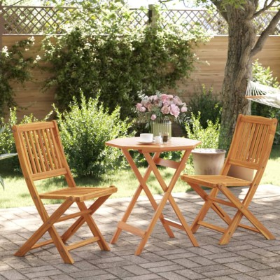 Gossi set de bistro pliabil, 3 piese, lemn masiv de acacia foto