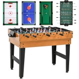 HOMCOM Masă de Joc 4 &icirc;n 1 cu Fotbal de Masă, Biliard, Ping-Pong și Air Hockey, V&acirc;rstă 6+ Ani, 107x61x84,5 cm, Multicolor | Aosom Romania