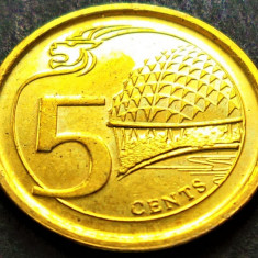 Moneda exotica 5 CENTI - SINGAPORE, anul 2013 * cod 922 A.UNC