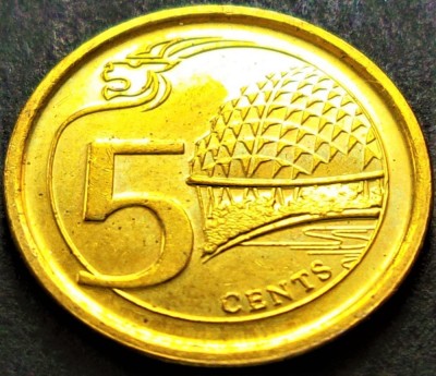 Moneda exotica 5 CENTI - SINGAPORE, anul 2013 * cod 922 A.UNC foto