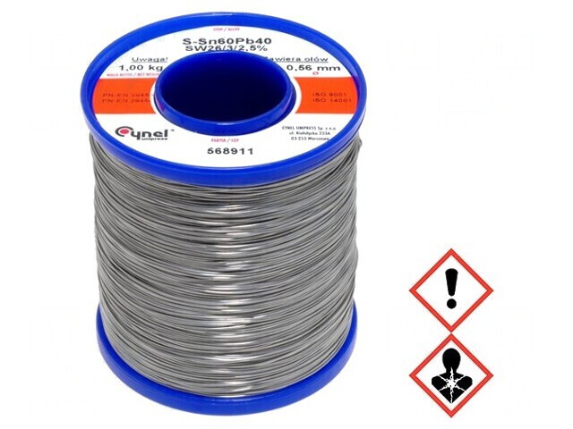 S&acirc;rmă de lipit 0,56mm 1kg cu plumb 190&deg;C