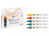 Markere pentru sticla si portelan Kreul Glitter Medium 5 buc set