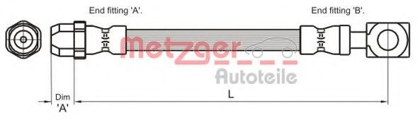 Conducta / cablu frana MINI MINI (R50, R53) (2001 - 2006) METZGER 4111436