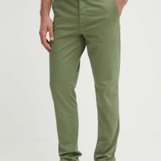 BOSS pantaloni bărbați, culoarea verde, mulată, 50505392