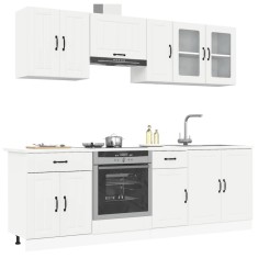vidaXL Set dulap de bucătărie din 8 piese &bdquo;Kalmar&rdquo; Lemn prelucrat alb