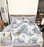 Cumpara ieftin Lenjerie Pat Fufi Sf155, Bumbac, 4 Piese, Fara Elastic, Imprimeu, Lila