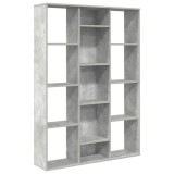 Separator/Biblioteca, gri beton, 100x24x140 cm, lemn prelucrat