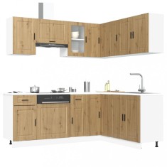 vidaXL Set dulap de bucătărie 11 piese &bdquo;Porto&rdquo; stejar artizanal lemn 3314970