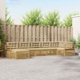 vidaXL Set de canapele de exterior cu pernă 7 pcs Alb și Bej 3390828