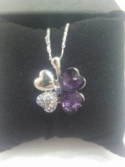 Colier 4-Hearts Purple Swarovski foto