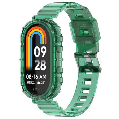 Curea smartwatch compatibila xiaomi mi band 8 / 8 nfc, etm, green foto