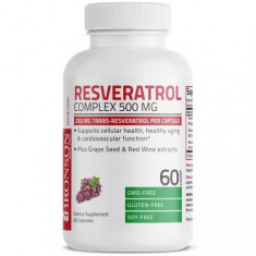 Resveratrol 500mg Complex Trans-Resveratrol 250mg, 60 capsule, Bronson Laboratories