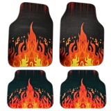 Covorașe auto universale DECOMAT 3D &ndash; set 4 bucăți cu imprimeu flăcări, lavabile, antiderapante, PVC