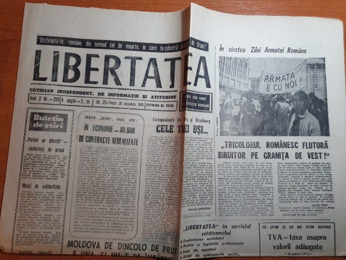 ziarul libertatea 25-26 octombrie 1990