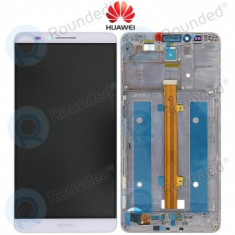 Huawei Ascend Mate 7 (JAZZ-L09) Capac frontal modul display + LCD + digitizer alb