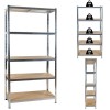 Raft metalic ProCart 220x110x45 cm, 5 polite MDF, 175kg/polita, Antiderapant, Depozitare Garaj, Atelier