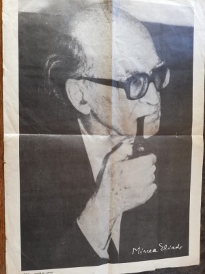Afis, Poster Mircea Eliade, alb/negru, 40x60 cm, foto