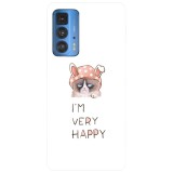 Husa compatibila cu Motorola G20 model I&amp;#039;m very happy, Silicon, TPU, Viceversa, Transparent, Carcasa