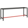 Cadru banc de lucru, negru mat/rosu mat, 210x50x79 cm, metal