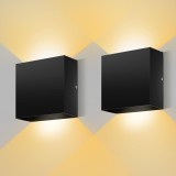 Set 2 Aplica LED Perete 12W, Negru - CN
